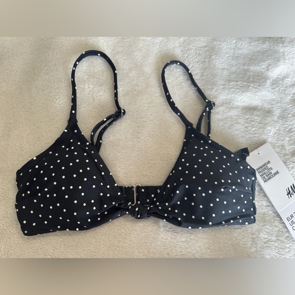 H&M Black And White Polka Dot Padded Bikini Adjustable Size 0 Women’s - Picture 3 of 7